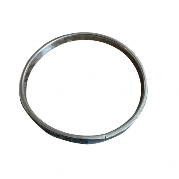 Bangle Bracelet. Silver Toned and Blue Mother of Pearl. - Picture 5 of 9